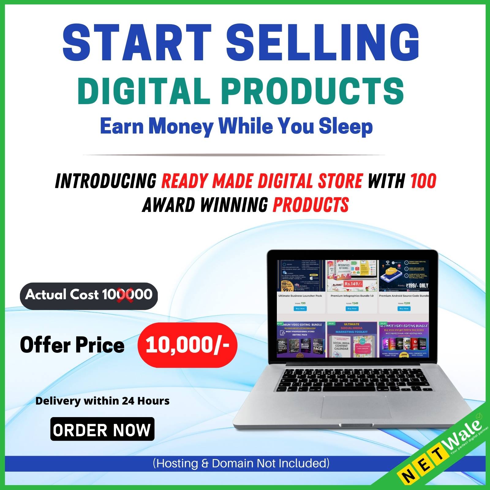 Ready Made Digital Store with 100 Products