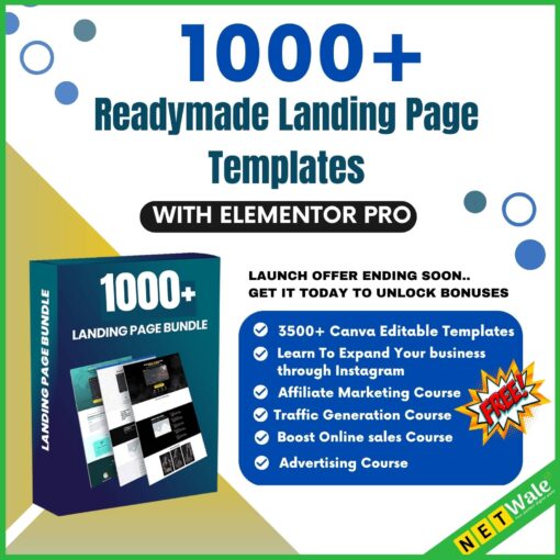 1000+ Readymade Landing Page Templates with Elementor Pro