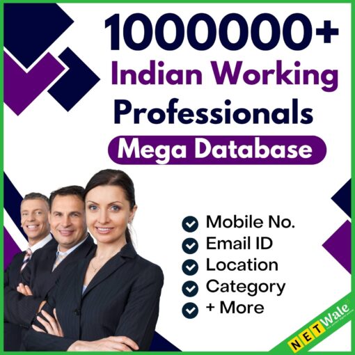 1000000+ Indian Working Professionals Mega Database