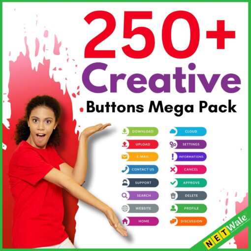 250+ Creative Buttons Mega Pack